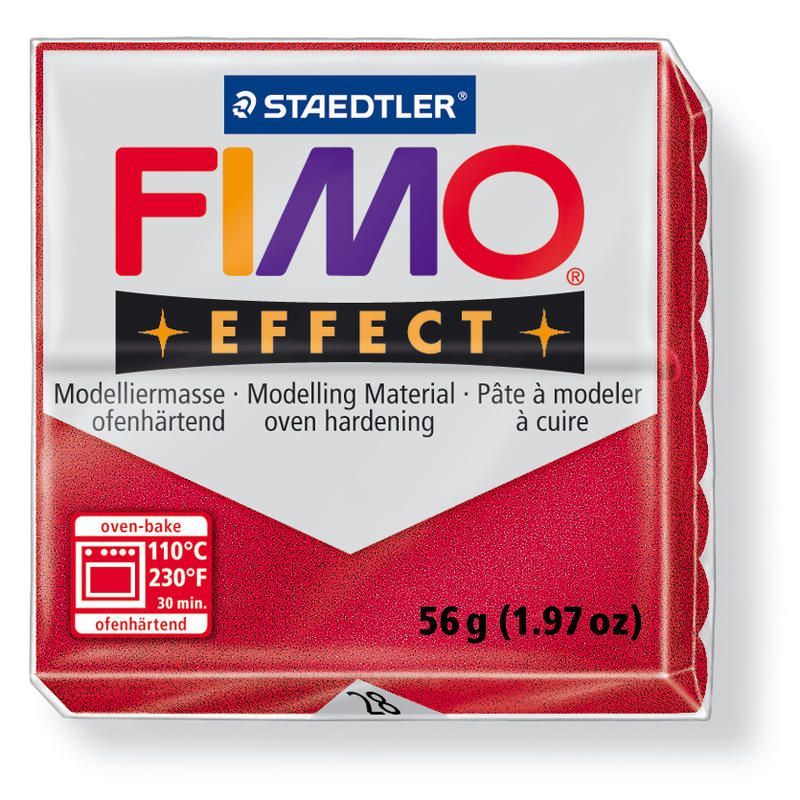 Hmota FIMO EFFECT, 56 g, rubínově červená - metalická