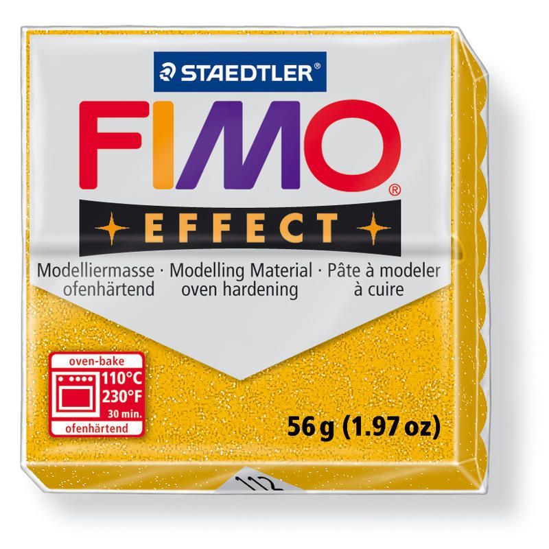 Hmota FIMO EFFECT, 56 g, zlatá - glitter