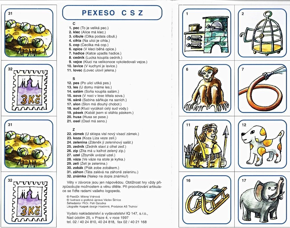 Logopedické pexeso C,S,Z