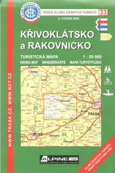 Mapa KČT 33 - Křivoklátsko a Rakovnicko