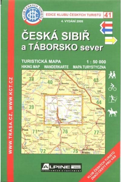Mapa KČT 41 - Česká Sibiř a Táborsko sever