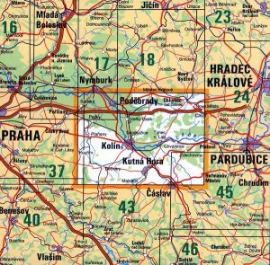 Mapa KČT 42 - Kolínsko a Kutnohorsko
