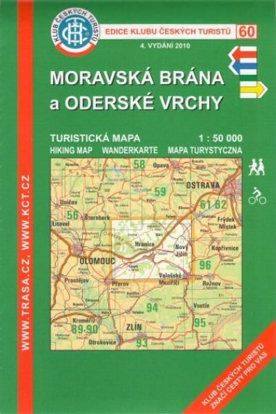 Mapa KČT 60 - Moravská brána a Oderské vrchy