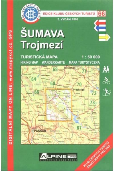 Mapa KČT 66 - Šumava-Trojmezí