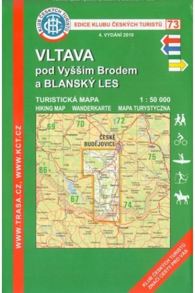 Mapa KČT 73 - Vltava pod Vyšším Brodem a Blanský les
