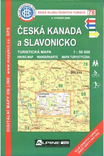 Mapa KČT 78 - Česká Kanada a Slavonicko