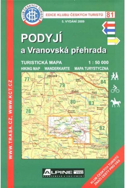 Mapa KČT 81 - Podyjí-Vranovská přehrada