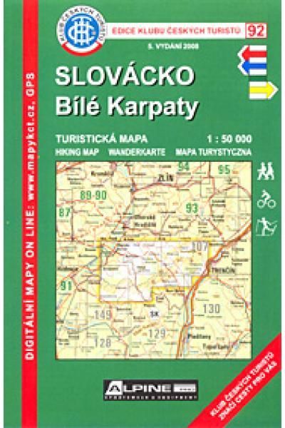 Mapa KČT 92 - Slovácko-Bílé Karpaty