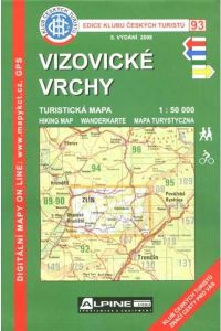 Mapa KČT 93 - Vizovické vrchy