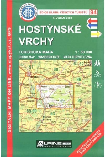 Mapa KČT 94 - Hostýnské vrchy