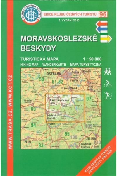 Mapa KČT 96 - Moravskoslezské Beskydy