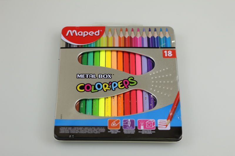 Pastelky Maped Color´Peps Metal Box, 18 barev