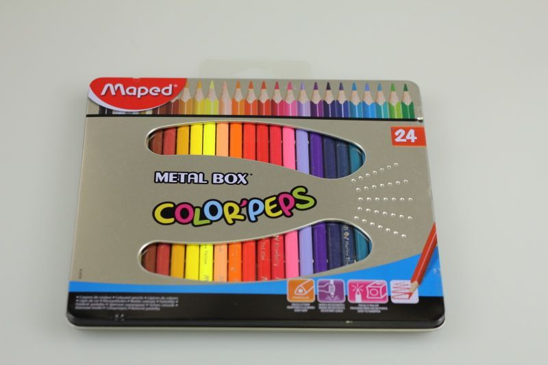 Pastelky Maped Color´Peps Metal Box, 24 barev