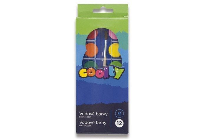 Vodové barvy Coolty - 12barev, průměr 23mm