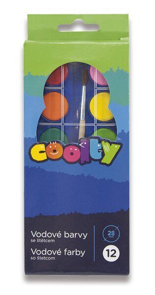 Vodové barvy Coolty - 12barev, průměr 28mm